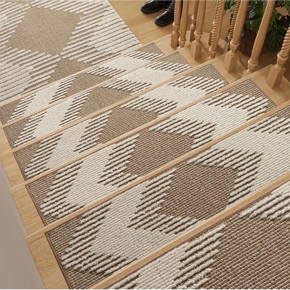 PADOOR 15 Pack Stair Treads 8x30 Brown Non-Slip Peel & Stick Washable Open Box